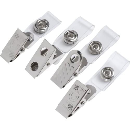 10pcs Stainless Steel Lanyard Clips Key charm Name Tag Chest Buckle Badge Reel ID Card Cover Badge Holder Card Sleeve clip