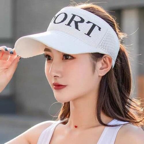 [YARBUU] Spring summer Sports Sun Cap Women Adjustable cotton Visor UV Protection Top Empty Tennis Golf Running Sunscreen Hat