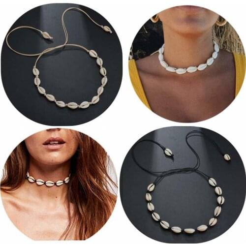 2019 3 Style Vintage Beach Jewelry Bohemian Shell Hand-Woven Simple Pendant Necklace Bracelet Set For Women Girl