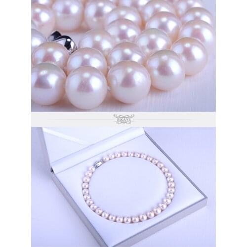 Women gift word Jewelry Silver Clasp 17INCH AAAA 10-11mm Natural south sea genuine WHITE round pearl necklace