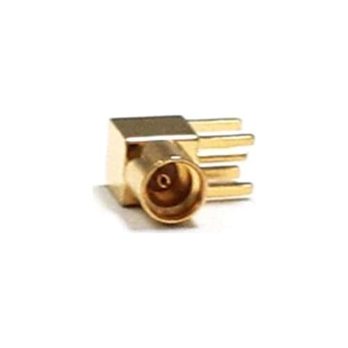 1PC MMCX Female Jack RF Coax Connector PCB Mount With solder post Right Angle Goldplated NEW wholesale