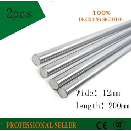 2pcs 12mm 12x200 linear shaft 3d printer 12mm x 200mm Cylinder Liner Rail Linear Shaft axis cnc parts