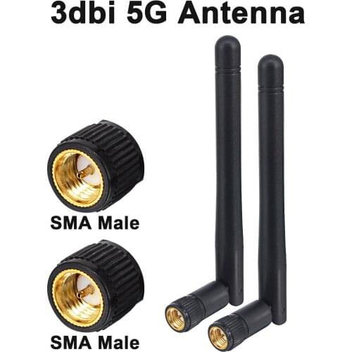 2PCS/lot 5GHz 3dBi WiFi 5g Antenna Aerial SMA Male Adapter wireless router 11cm