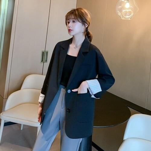 2021 Fashion Blazers Womens Autumn Coats Casual Long Sleeve Pockets Outwears Female Single Breasted Blazer X1674RX