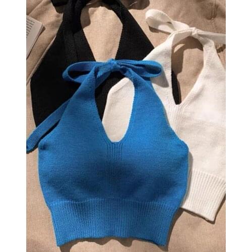 2021 New Girls Knitted T-Shirt Backless Fashion Cotton Summer Girls Top 3-8t CO649