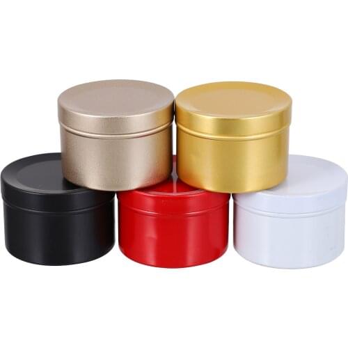 5pcs 50ml Christmas Gift Candy Storage Tins Metal Boxes Tea Candle Holder