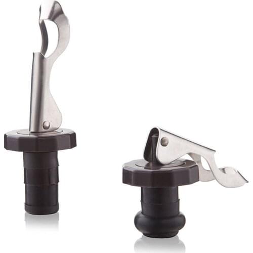 Bar Tools Press Type Stainless Steel Vacuum Sealed Red Wine Storage Bottle Stopper Sealer Saver Preserver Closures Lids 2pc/lot