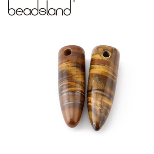 Beadsland bullet shape grained nature stone pendant fashionable unique man women pendant making pendant necklace accessory