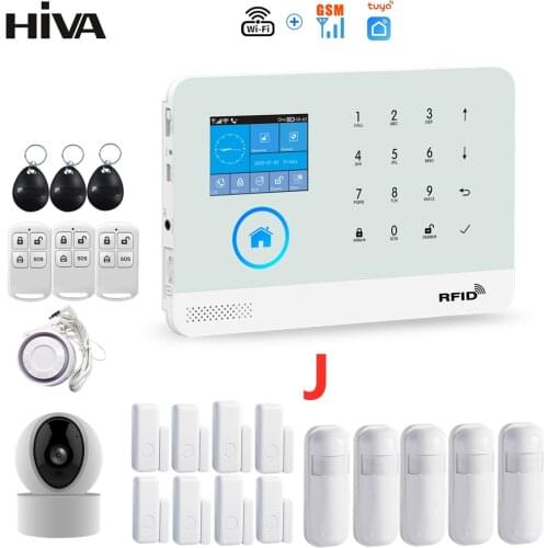 Tuya Wireless Home WIFI GSM GPRS Burglar Home Security IP Camera Motion Detector Door Sensor Burglar Alarm System APP Control
