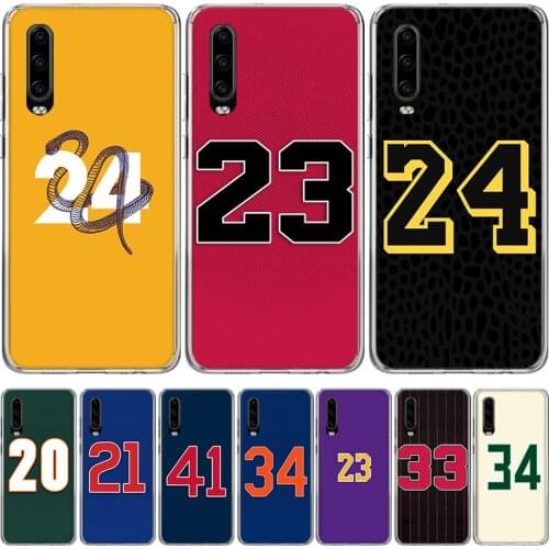 Basketball 23 24 Lucky Number Phone Case for Huawei P30 P40 P20 P10 Mate 20 10 30 Lite Pro P Smart Z Plus + Art Luxury Cover Coq