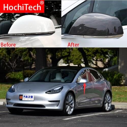 For Tesla model3 Model 3 2016 2017 2018 2019 Carbon Fiber Side Mirror Case Rearview Mirror Cover