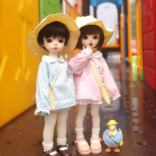30cm baby clothes hat + shirt + satchel + shorts or pleated skirt bear kindergarten set for yosd 1/6BJD doll clothes accessories