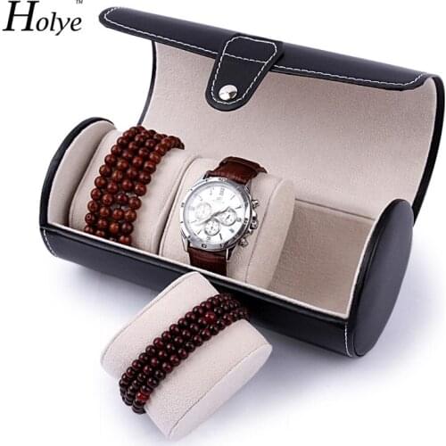 Functional Creative PU Leather Watch Boxes Portable Travel Watch Case Roll 3 Slots Wristwatch Box Storage Fashion Watch Boxes