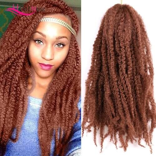 Hair Nest 18 Inch Marley Braids Afro Kinky Curly Crochet Long Marley Braiding Hair Ombre Hair Extensions For Women