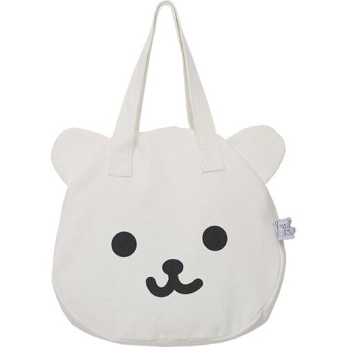 Cute bear head double-sided back shoulder bag cute large-capacity school bag female small fresh handbag