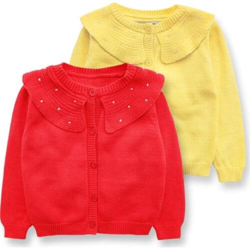 Casual Girls Cardigans Sweater Solid Girls Sweaters Coats Spring Autumn Thin Cardigan For A Girl Brand Childrens Sweaters 2-7 Y