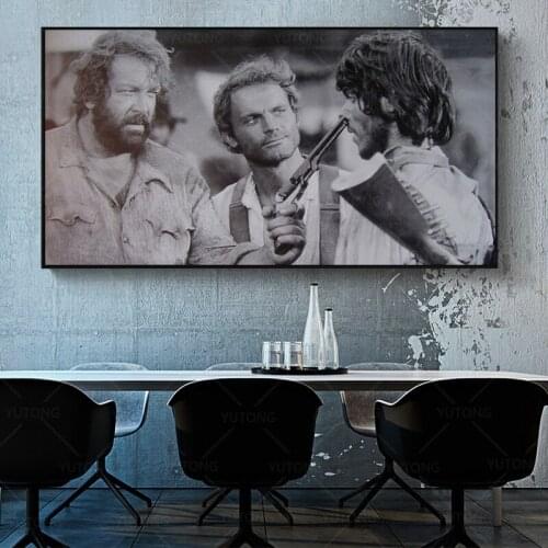 Old movies artwork Terence Hill Bud Spencer living room decor home Print wall art Pricture decor frame Canvas poster