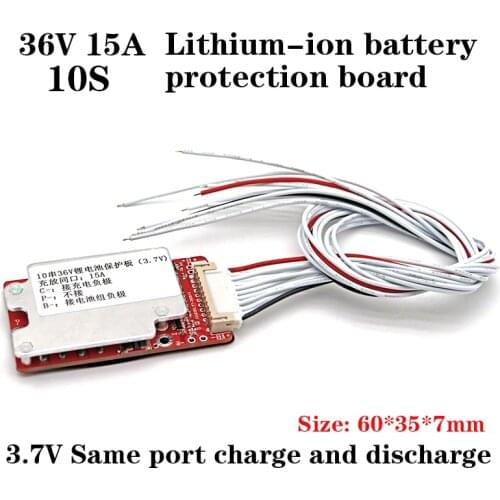 3.7V E-bike BMS 10S 36V 15A lithium battery Same port PCM for 36V 10Ah 12Ah 15Ah li-ion battery pack With the balance function