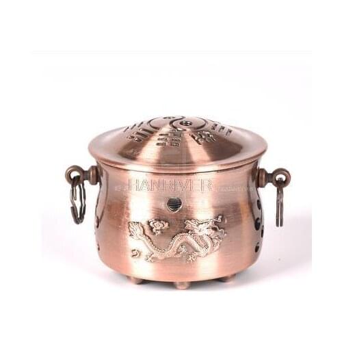 Copper moxibustion tank Moxa box acupuntura Health Ai-chu moxa-moxibustion box Meridian Scraping Massage Natural