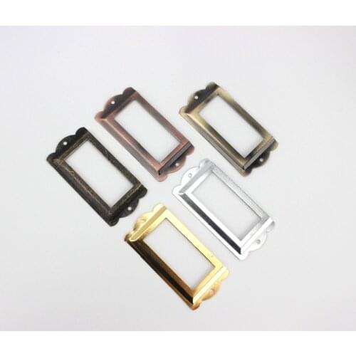 Scrapbook photo album name card holder Antique Iron Label Frame tag Holder Retro hardware furniture drawer sign holder frame