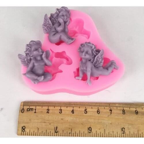 3 Holes Cute Angel Baby Silicone Molds Baking Supplies Fondant Cake Decorating Tools