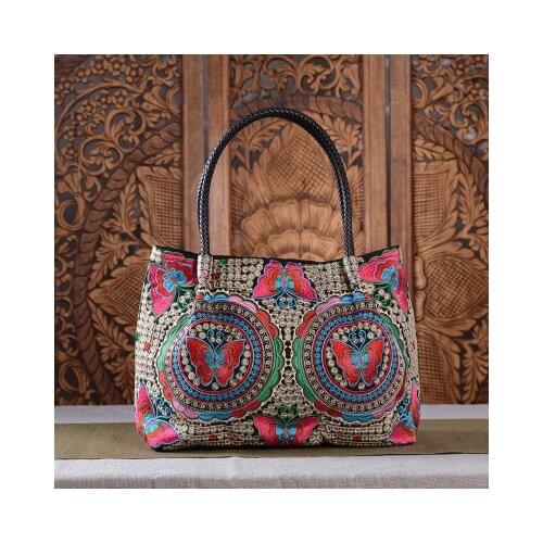 Fashion Embroidery Multi-use Women Shopping bags!Nice Floral embroidered Shoulder&Handbags Versatile Vintage canvas Casual Totes