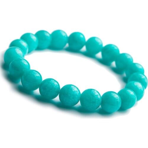 Natural Green Amazonite Mozambique Women Men Stretch Round Beads Bracelets Crystal 7mm 8mm 9mm 10mm 11mm Best Jewelry AAAAA