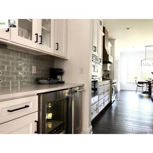 New design solid wood kitchen cabinets white solid timber door s2006