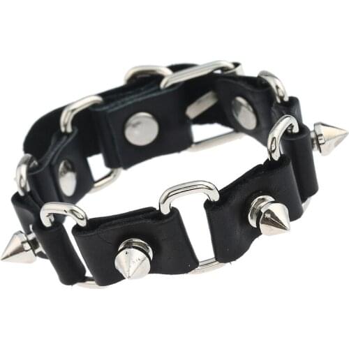 New Simple Leather Bracelet Punk Personality Mens Bracelet Accessories Locomotive Leather Bracelet Hip Hop Party Jewelry