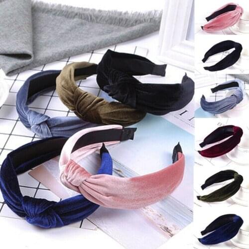 Elegant Womens Girl Padded Velvet Headband Multicolor Hairband Decor Gifts Fashion Casual Daily Accessories Simple Headwear