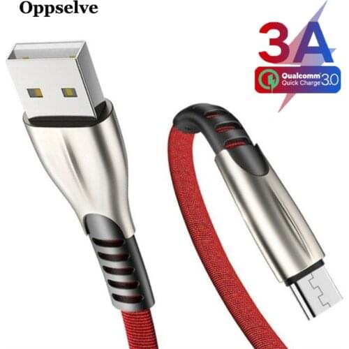 Oppselve 3A Fast Charging Cable Micro USB Cable Type C Cord For Samsung S20 10 Huawei P40 Xiaomi Redmi Android Mobile Phone Wire