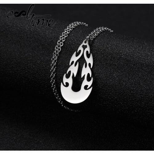 COOLTIME Stainless Steel Gold Color Black Totem Pendant Men and Women Guardian Necklace Nightmare Before Christmas