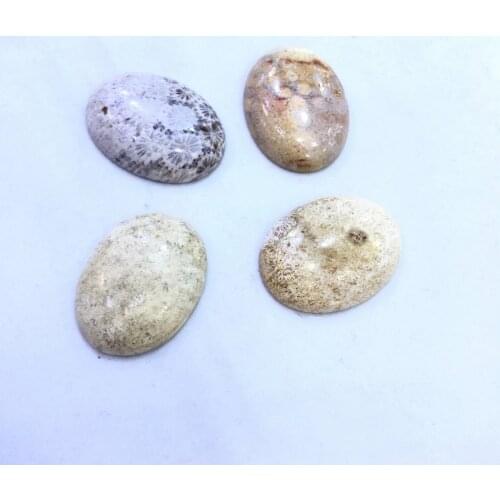 Wholesale 2pcs/lot Natura Coral Fossils Stone bead cabochon 30x40mm Oval Chrysanthemum Gem stone Cabochon Pendant,Ring Face