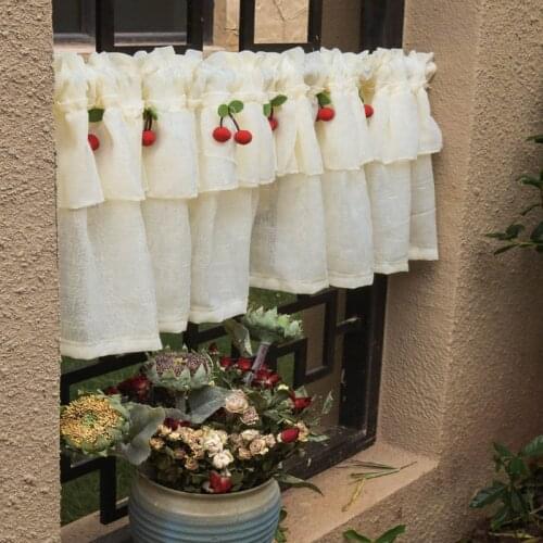 Half Curtain for Kitchen Bathroom Free Punch Short Gauze Small Window Decoration Partition Cloth Yarn Restaurant Living Room