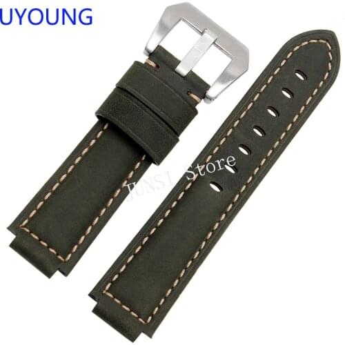 UYOUNG Watchband 24 x 16mm Quality Genuine Leather Strap For T49859|T2N720|T2p141|T2n722|723|738|739 Watch accessories