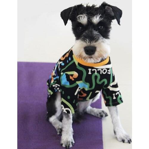 Pet Shirt Graffiti Design Breathable Cotton Pet Two-legged Shirt for Spring одежда для собак