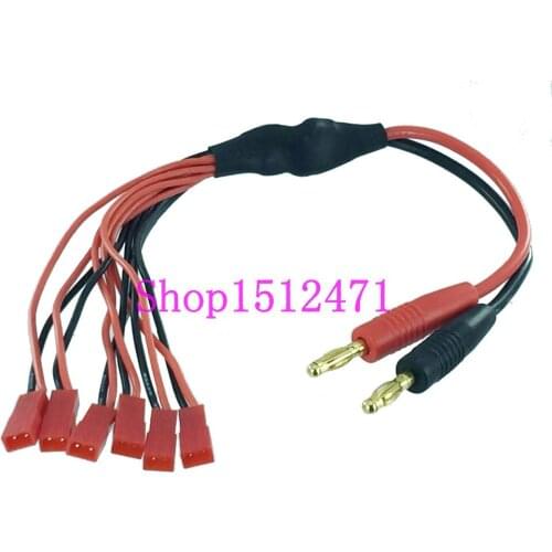 1 to 6 JST Plug to 4mm Banana Plug charger lead cable for RC Airplane AD D4I8