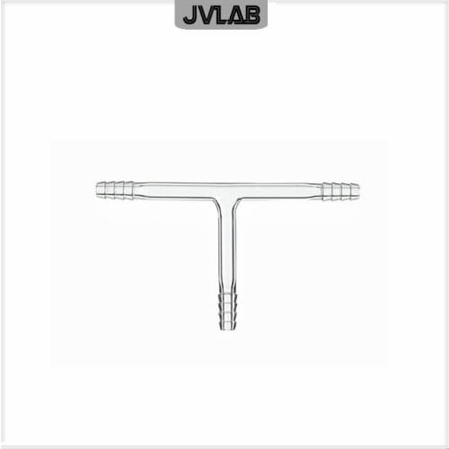 Glass Adapter Dual Connecting Glass Tube Pagoda Small Mouth Glass Catheter T-shaped Three-way Connector OD 8 mm ID 5.5 mm 5 / PK
