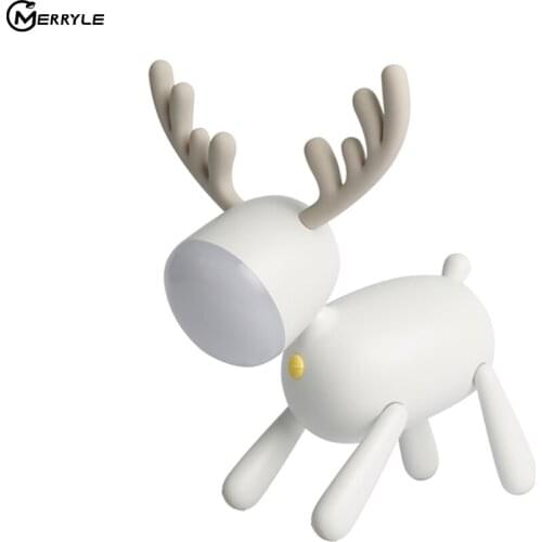 LED Reindeer Night Light 1w Reading Ambient Lights Decor Silicone ABS Soft Timer Sleeping Adjustable lighting Flexible Body Toy