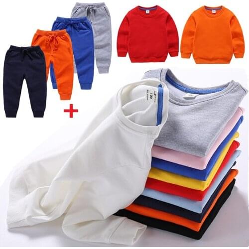 Spring 100%Cotton Hoodies Sweatshirts Girls Kids Tops kids Pants Children Clothing trousers Boys Clothes Casual Toddler Sweater