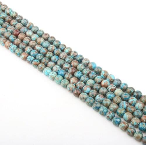 Fine Natural Stone Bead Loose Blue pattern Bead for Women Jewelry Making DIY Necklace Bracelet Gift 4-12mm 15inch