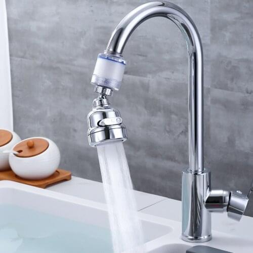 360 Degree Rotatable Universal Faucet Extender Stainless Steel Tap Splash Filter Flexible Bathroom Kitchen Faucets Sprayer