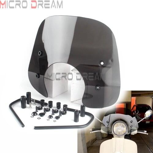 Motorcycle Smoke Windscreen w/ Mount Bracket Front Windshield For Piaggio Vespa GTS 250 300 Wind Shield Deflector GTS300 GTS250