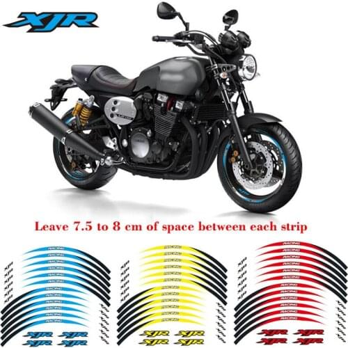High quality Motorcycle front&Rear Edge Outer Rim Sticker 17inch Wheel Reflective waterproof Decals For YAMAHA XJR