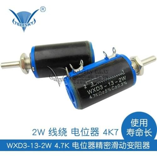 WXD3-13-2w more than 4.7K potentiometer precision circle slide rheostat 2w wire wound potentiometer 4k7