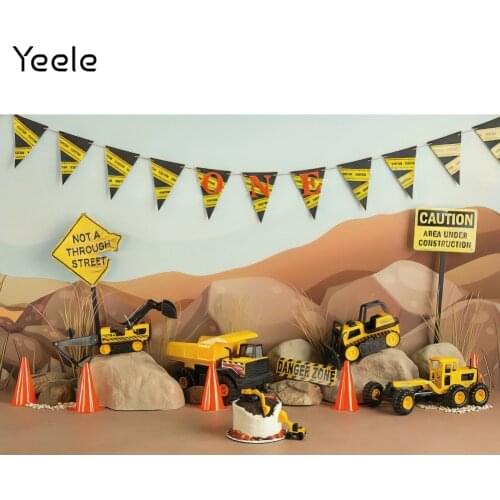 Yeele Photocall Baby Shower Backdrops Birthday Party Decor Stone Banner Cars Background Photographic Photography Photo Studio