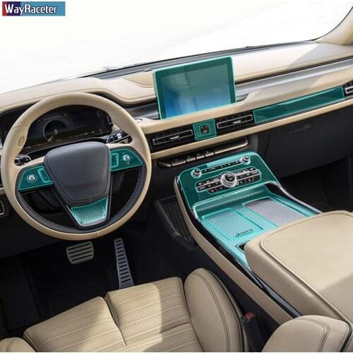 Car Interior Central Console Gear Screen Navigation Dashboard TPU Sticker Protective Film For Lincoln Aviator 2020 Accessories