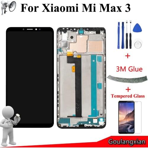 6.9'' AAA Quality LCD with Frame For Xiaomi Mi Max 3 LCD Display Touch Screen Digitizer Assembly For Mi Max 3 M1804E4A /M1804E4C