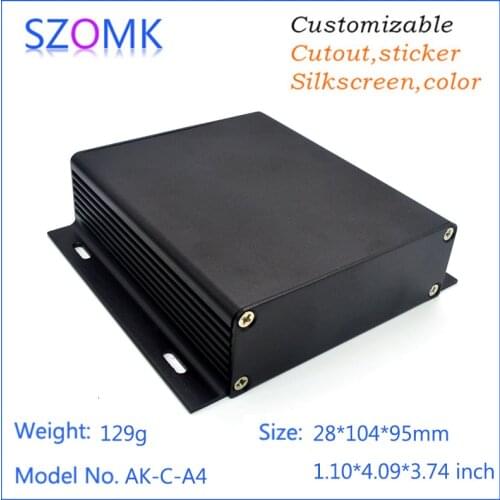 1 piece, 28*104*95mm wall mounting aluminum enclosure for pcb junction box extruded aluminum device box szomk aluminum case