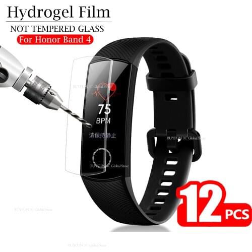 12pcs for huawei honor band 4 screen protector honor band 5 band4 band5 soft film smart bracelet accessories not tempered glass